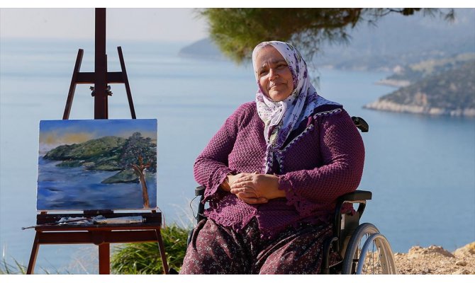 Bedensel engelli ressamın hayalini Anadolu Ajansı ekibi gerçekleştirdi