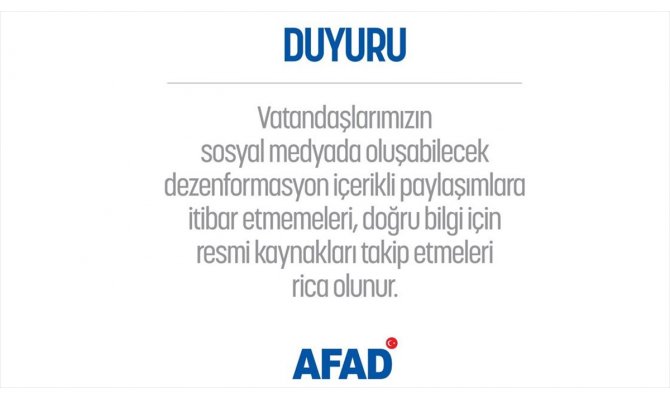 AFAD'dan depremle ilgili dezenformasyon uyarısı