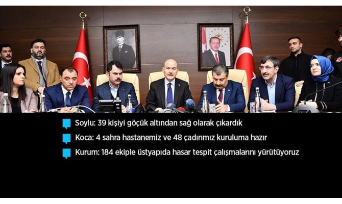 Bakan Soylu: Malatya'da 4, Elazığ'da 18 vatandaşımız hayatını kaybetti