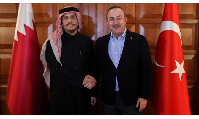 Dışişleri Bakanı Çavuşoğlu Katarlı mevkidaşını kabul etti