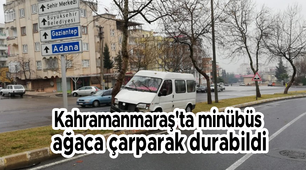 Kahramanmaraş'ta minübüs ağaca çarparak durabildi