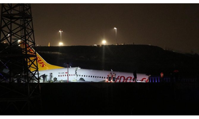 Sabiha Gökçen Havalimanında bir uçak pistten çıktı