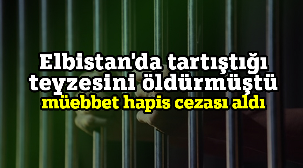 Elbistan'da tartıştığı teyzesini öldürmüştü müebbet hapis cezası aldı