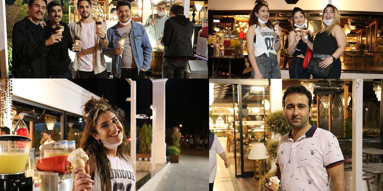 Sokağa çıkma kısıtlaması bitince soluğu dondurmacıda aldılar