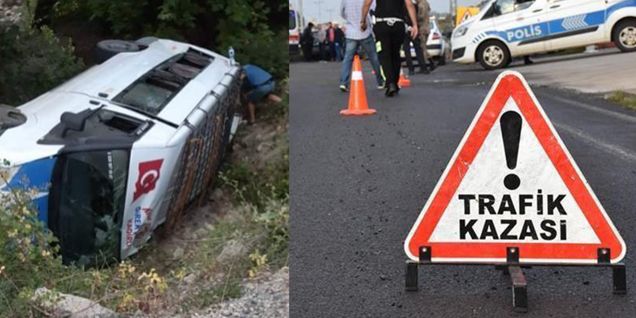 Kahramanmaraş'ta yolcu otobüsü feci şekilde devrildi