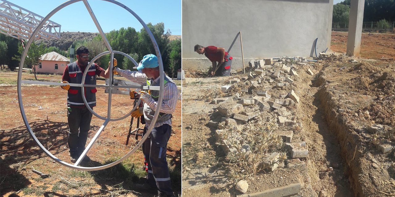 Göksun’daki Elmalar Sosyal Tesisi’nde çevre düzenlemesi yapılıyor