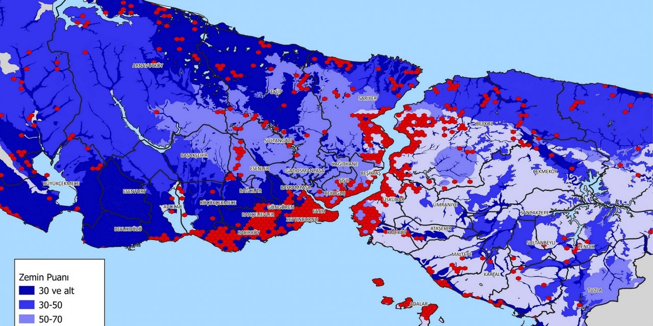 İstanbul deprem haritası yayınlandı