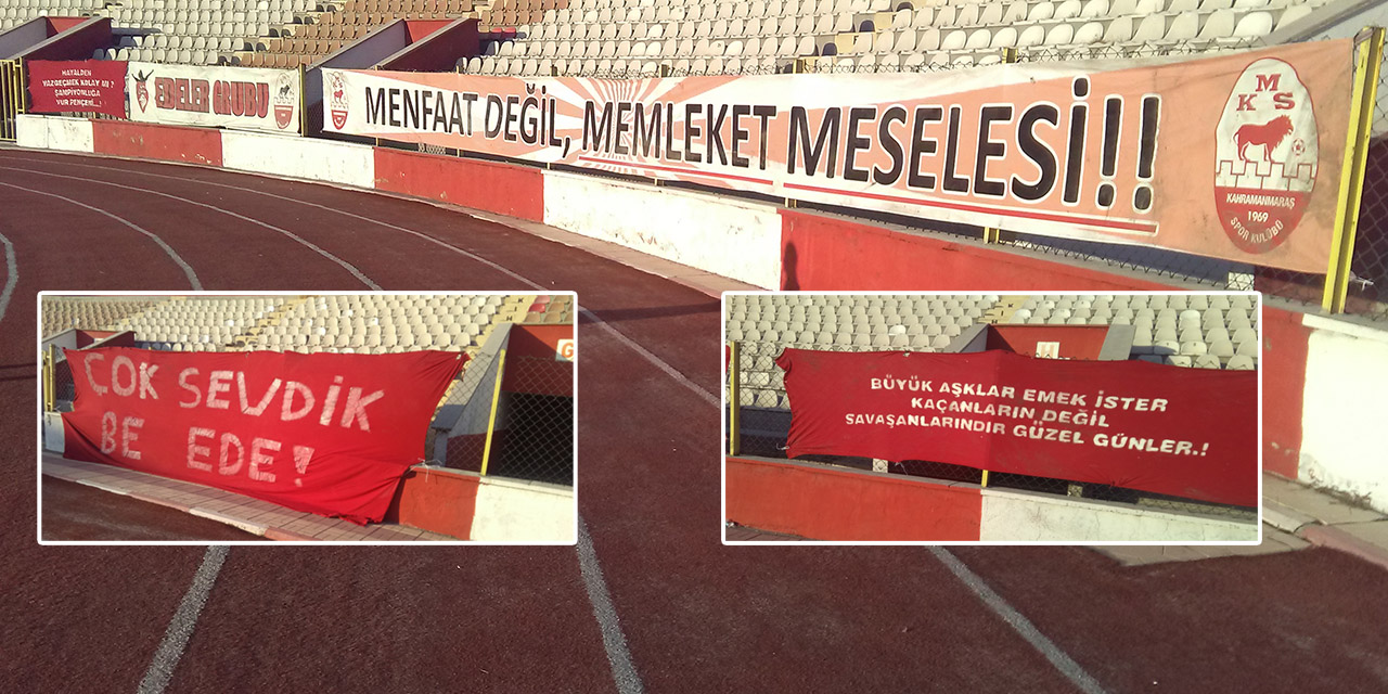 Kahramanmaraşspor’a pankartlı destek