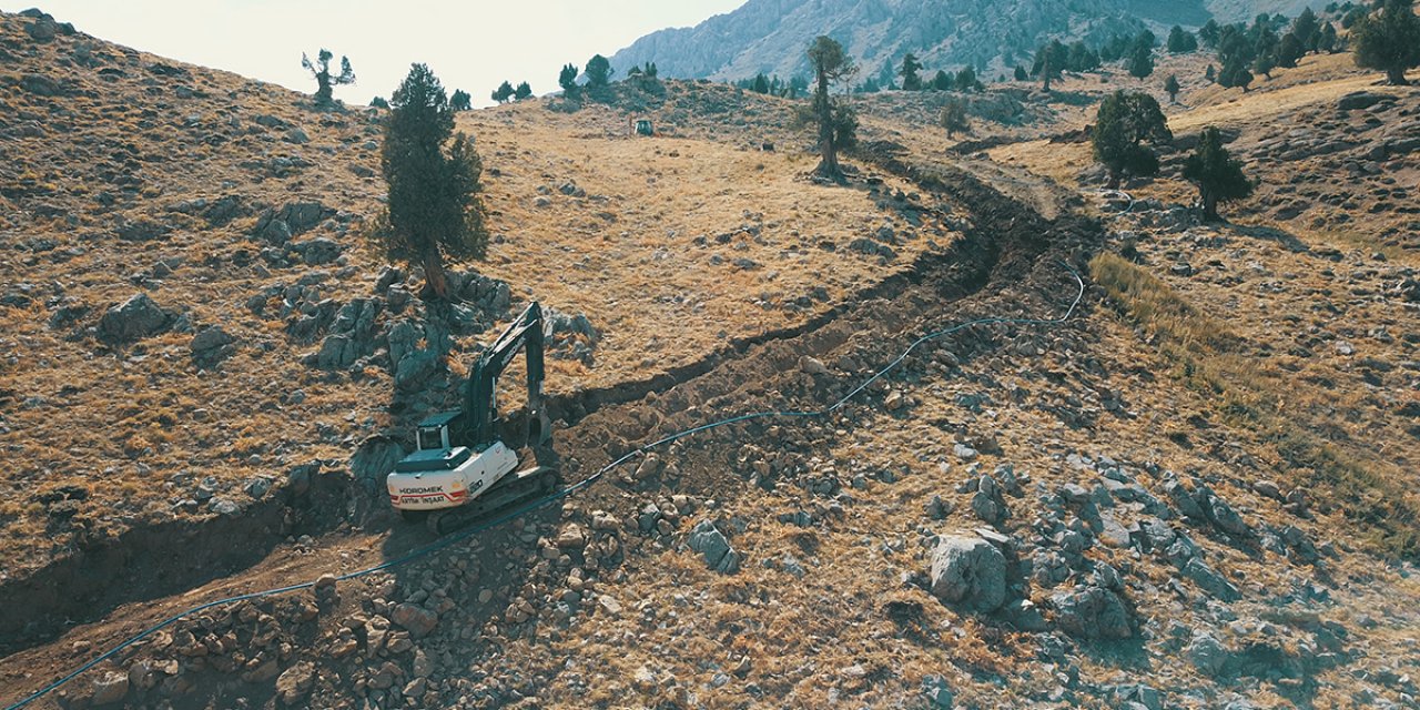 Göksun Elmalı’ya ilave kaynak suyu çalışması yapıldı