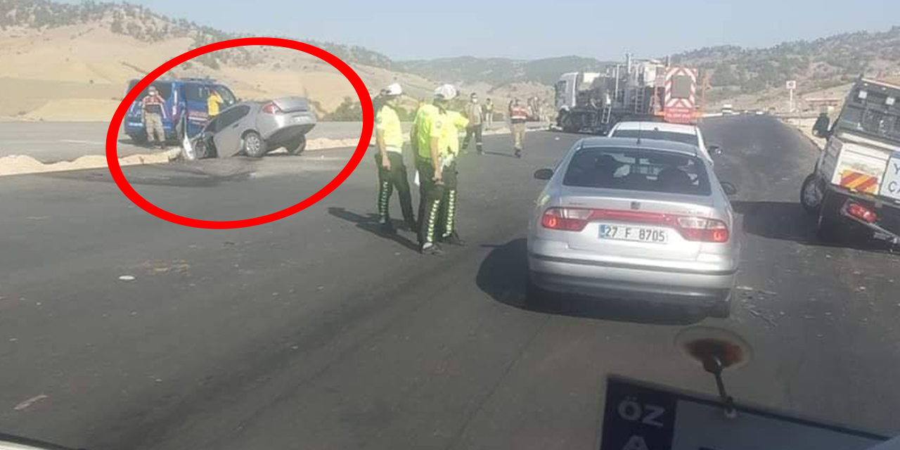 Kahramanmaraş’ta trafik kazası! Aracın önü yok oldu