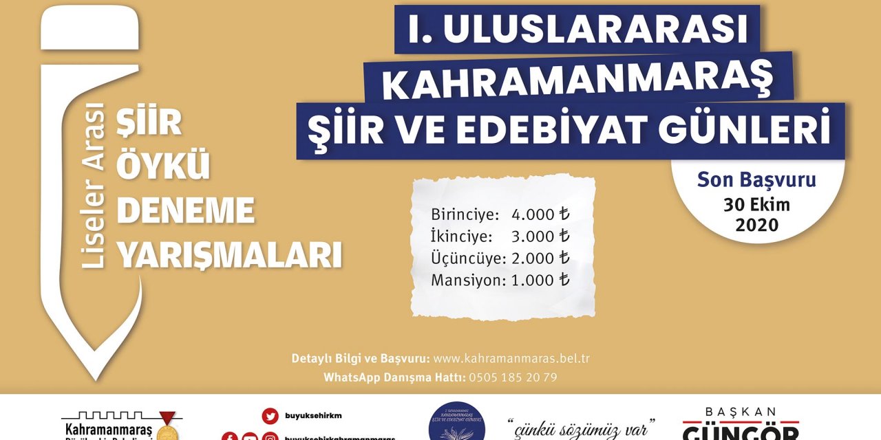 Kahramanmaraş’taki edebiyat yarışmalarında başvurular sürüyor