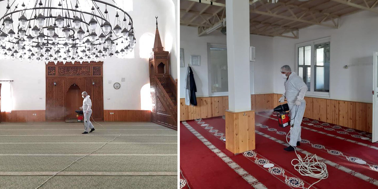 Türkoğlu’nda camiler dezenfekte edildi