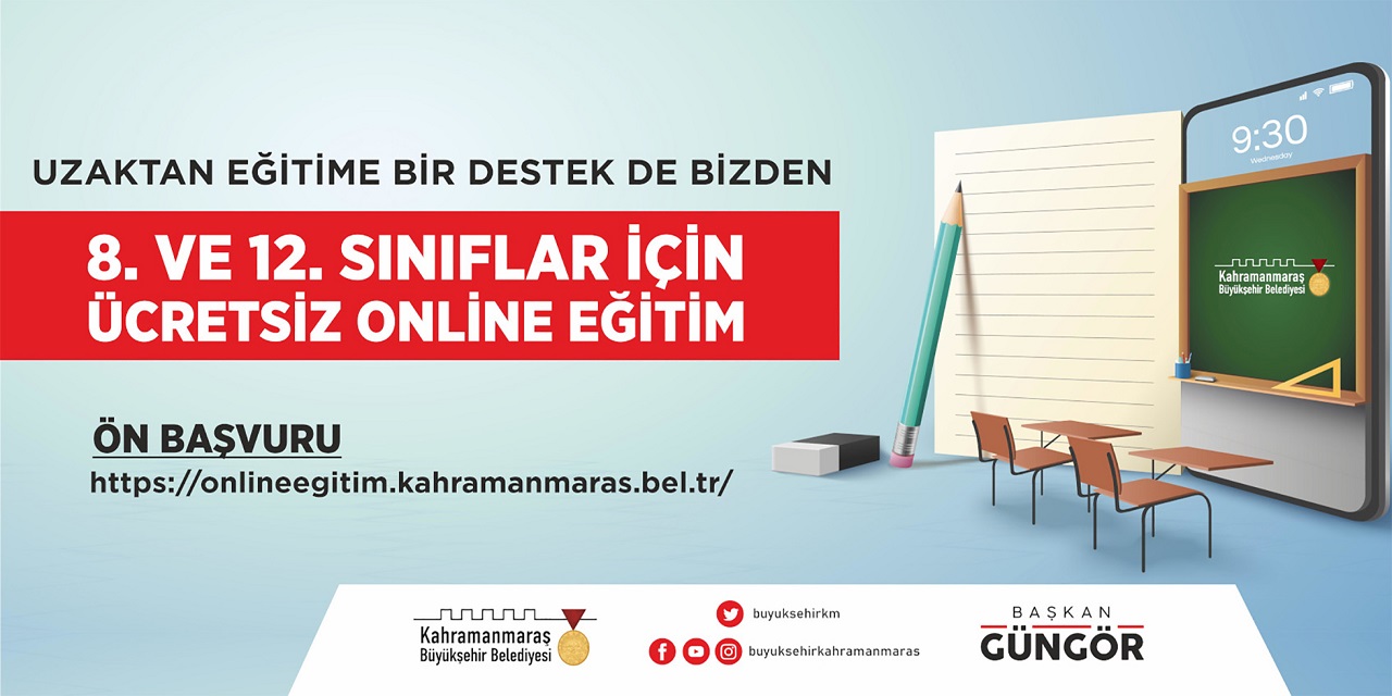 Kahramanmaraş’taki öğrencilere ücretsiz çevrimiçi eğitim verilecek