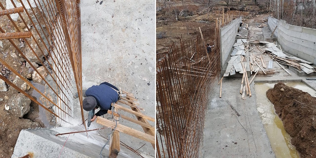 Kahramanmaraş’taki Yeşilgöz’e menfez ve istinat duvarı yapılıyor