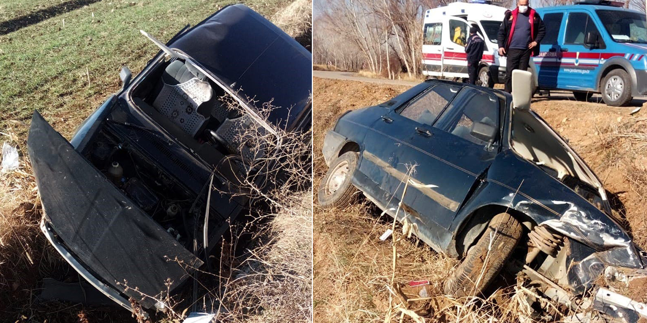 Kahramanmaraş'ın Elbistan ilçesinde otomobil tarlaya uçtu: 3 yaralı