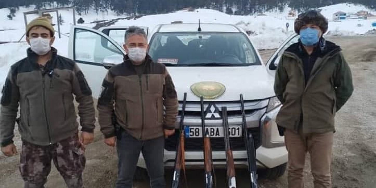 Kahramanmaraş'ta takozsuz avlanan avcıların tüfeklerine el konuldu