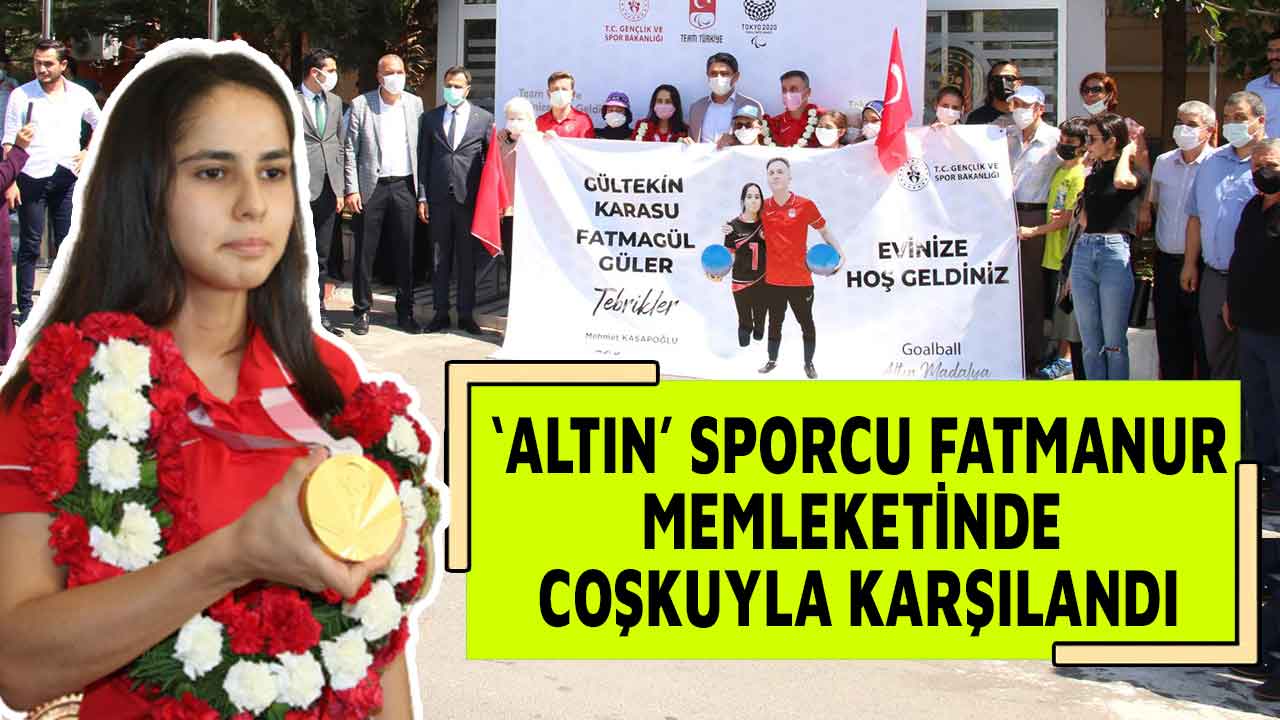 Kahramanmaraş'ın 'Altın' Goalball sporcusu Fatmagül Güler ve antrenör Gültekin Karasu'ya coşkulu karşılama