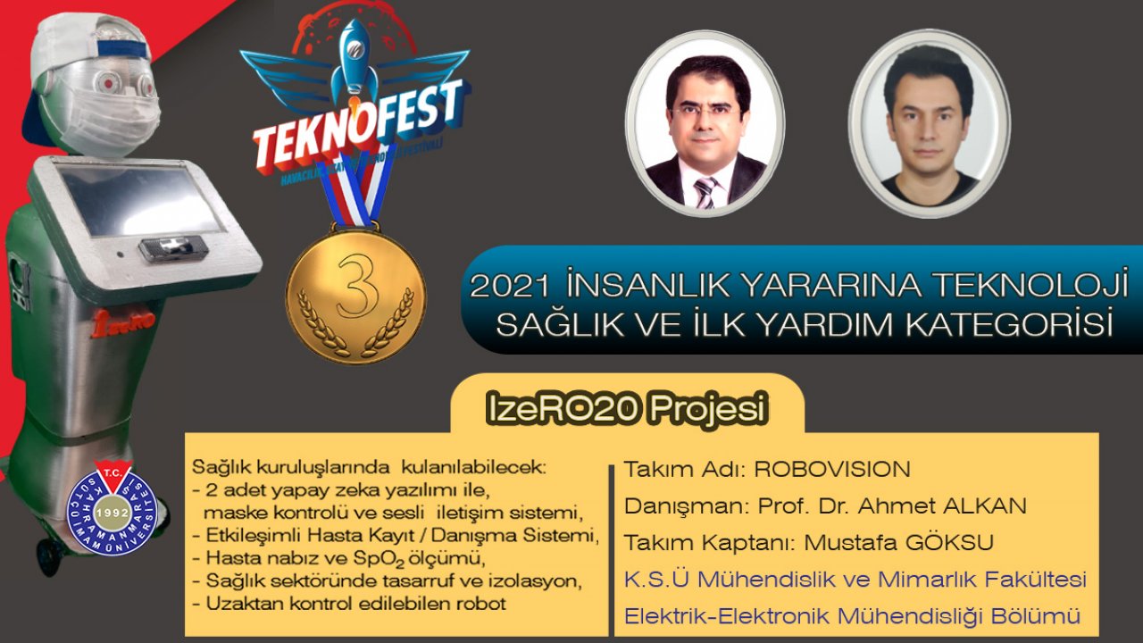 KSÜ’yü Temsilen TEKNOFEST 2021’e Katılan ‘RoboVision’ Takımı 3. Oldu