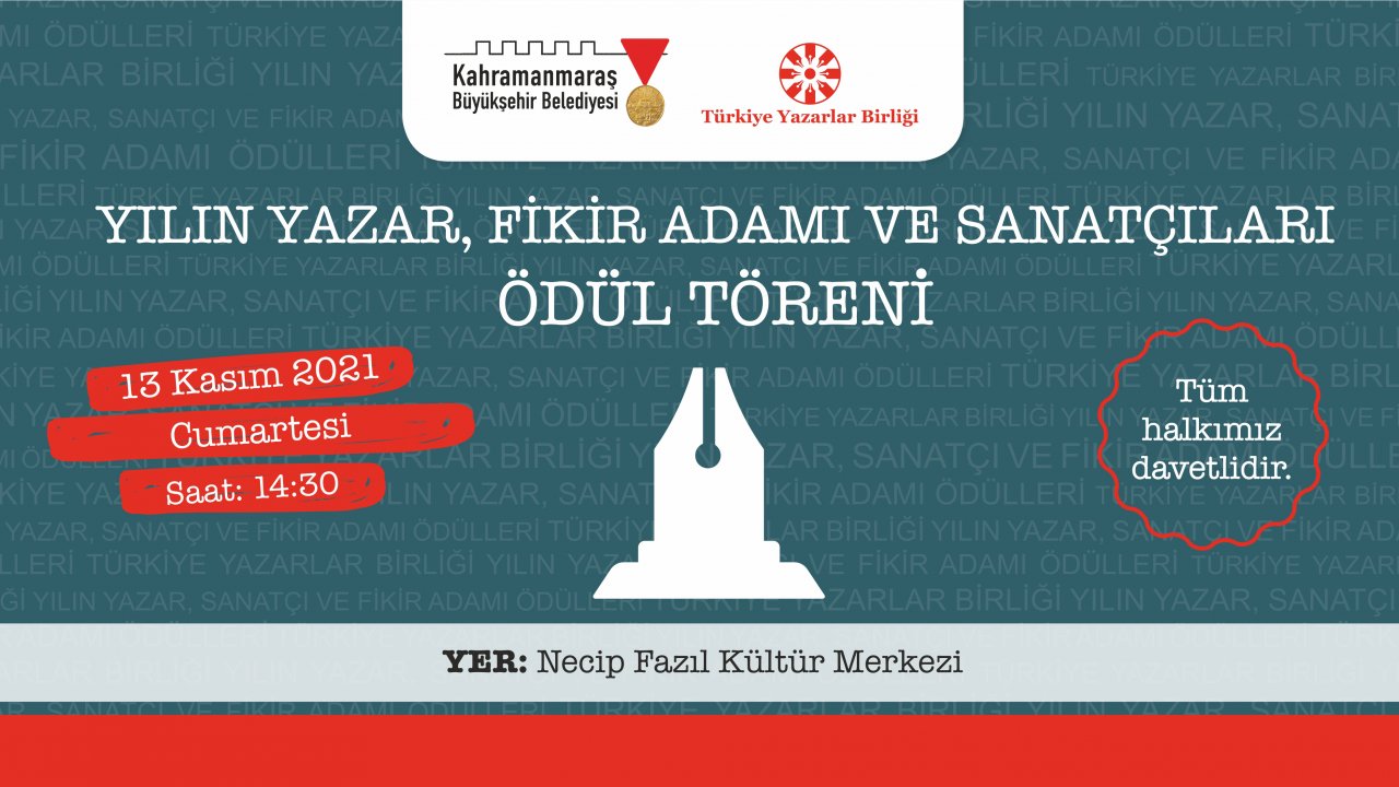 TYB Ödül Töreni Kahramanmaraş’ta Düzenlenecek!