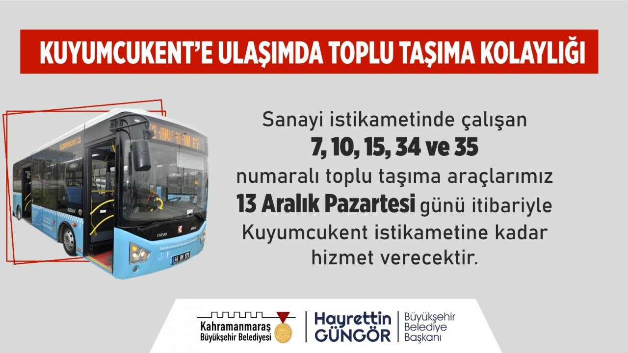 Kuyumcukent’e Toplu Taşıma Müjdesi!