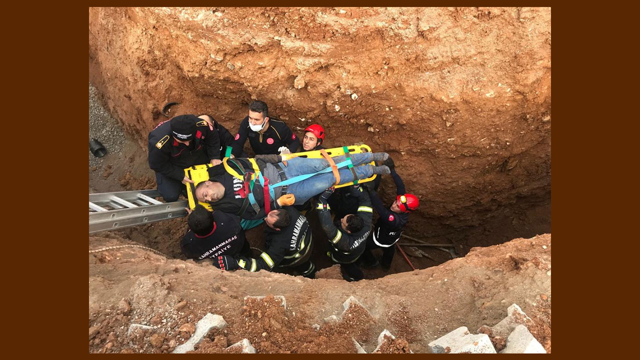 Kahramanmaraş’ta göçük altına kalan işçi ağır yaralandı 