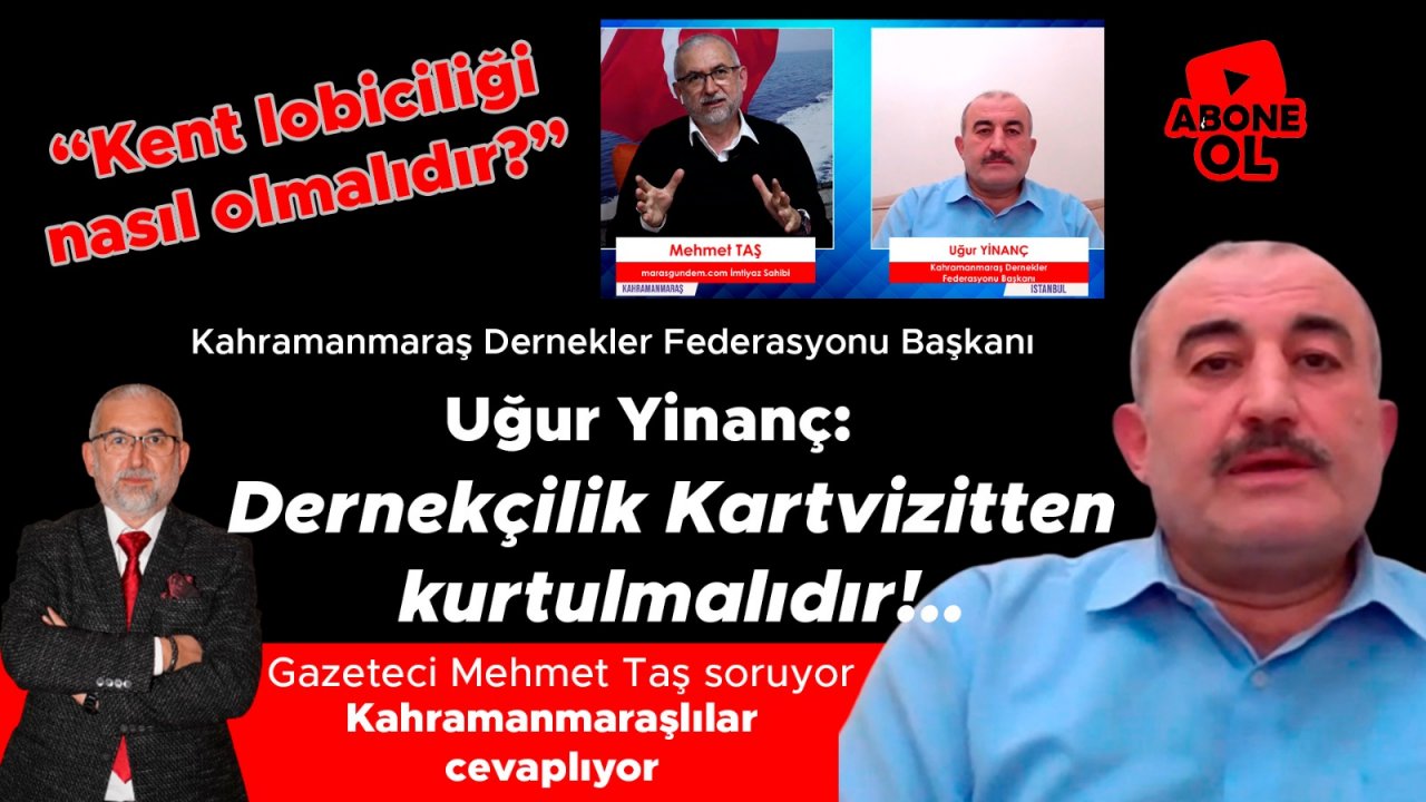 Uğur Yinanç: Kartvizit Dernekçiliğine hayır