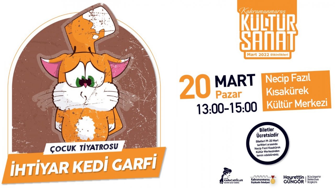 İhtiyar Kedi Garfi adlı çocuk oyunu miniklerle buluşacak.