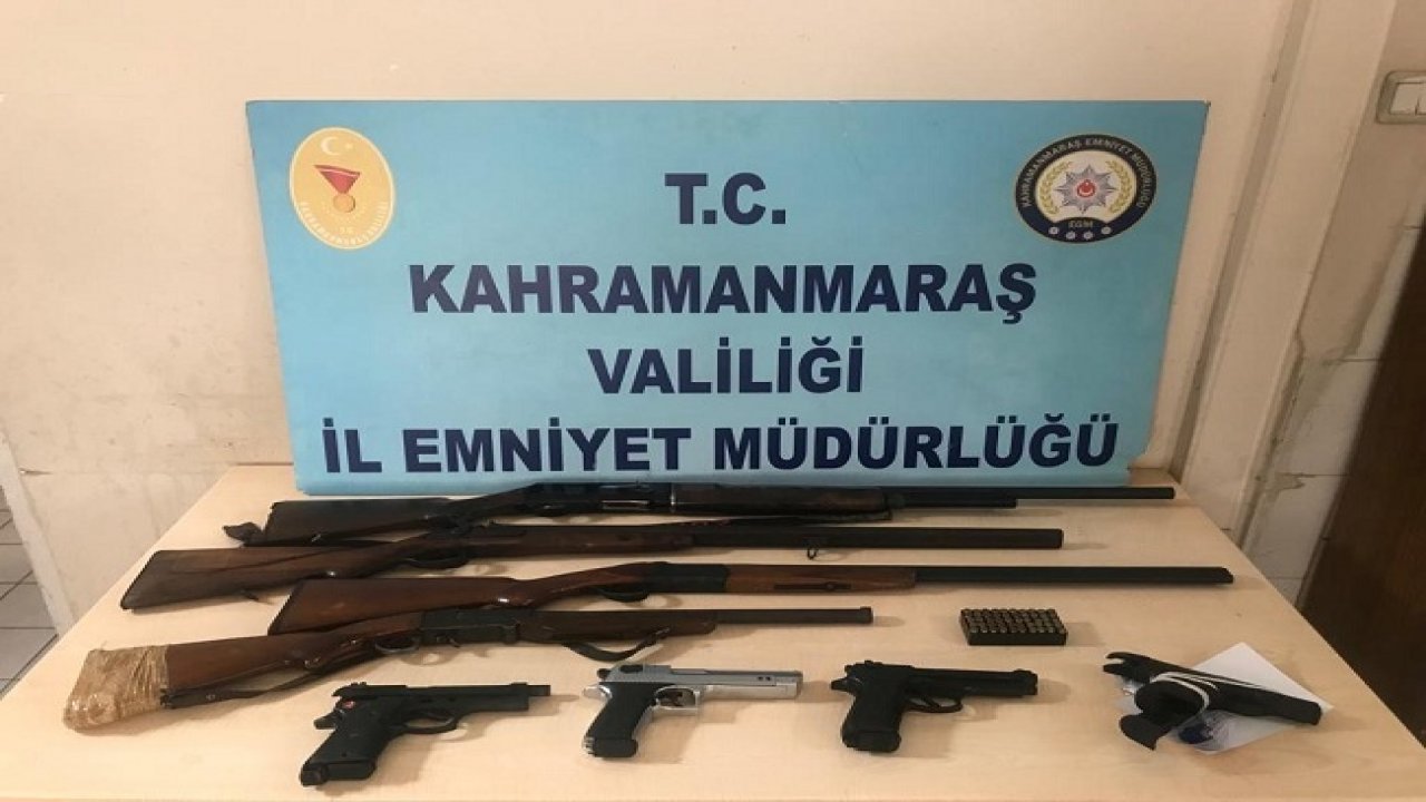 Kahramanmaraş'ta denetimlerde 10 silah ele geçirildi