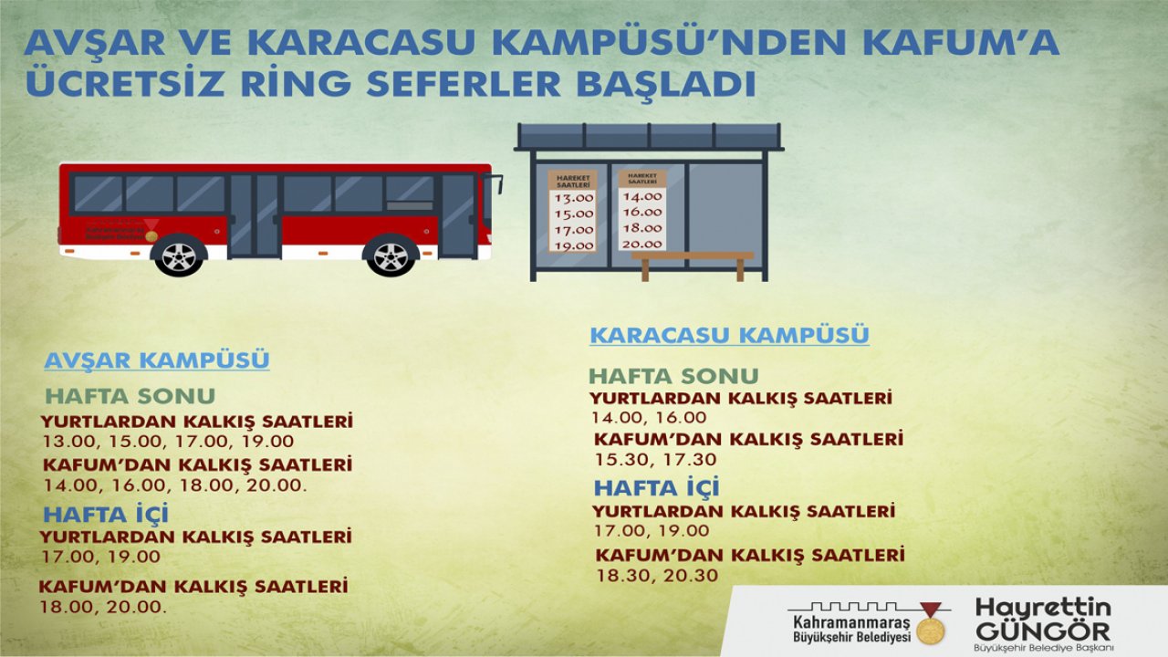 Kahramanmaraş Kitap Fuarına Ücretsiz servis!