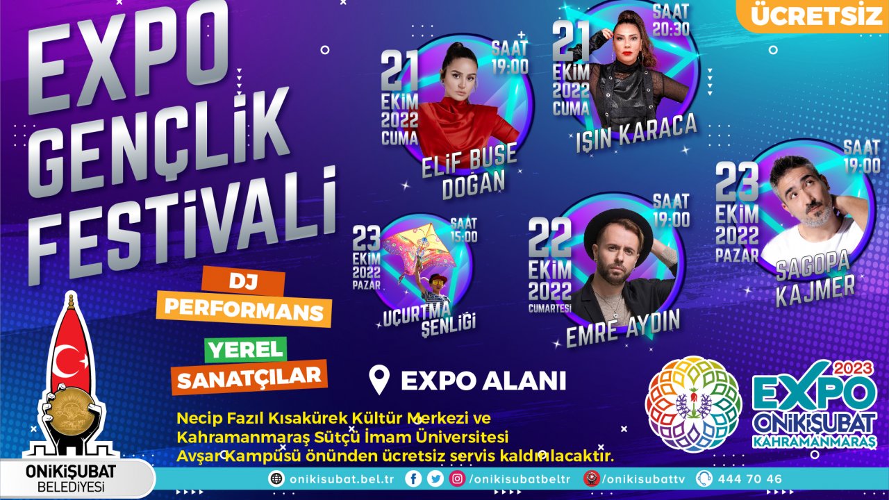 EXPO 2023 Gençlik Festivali, Işın Karaca ve Elif Buse Doğan konserleriyle başlıyor