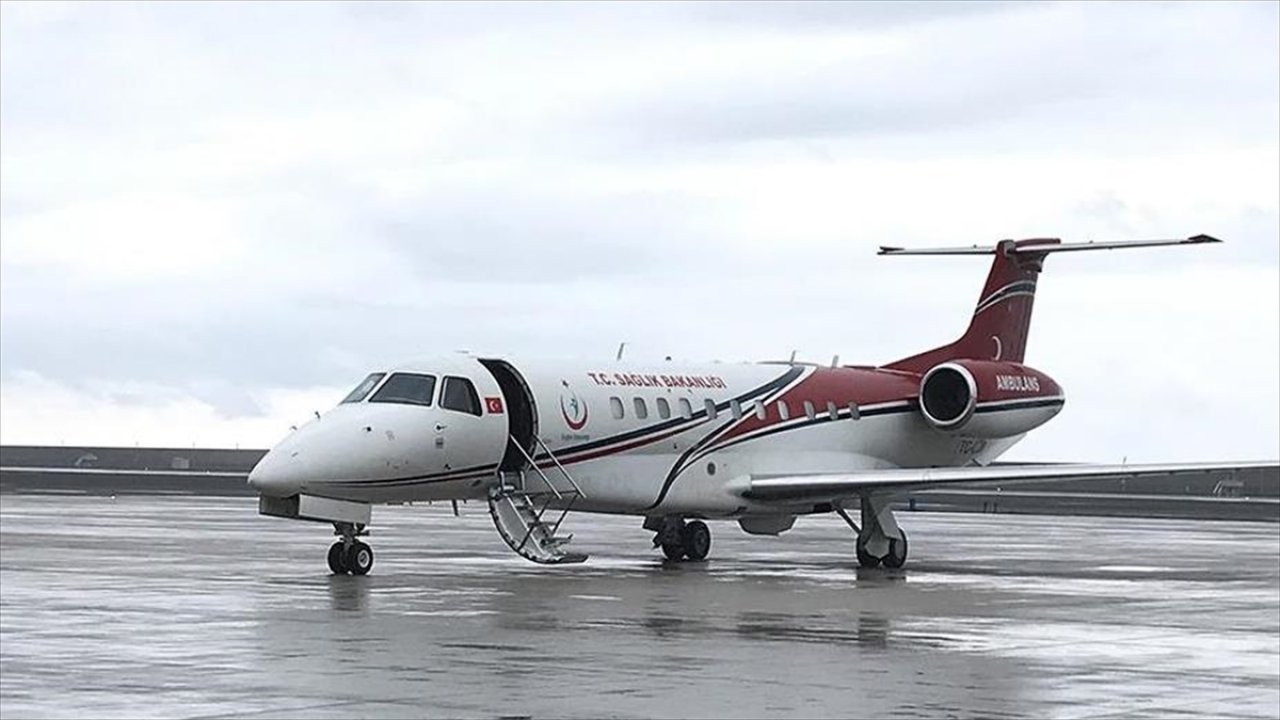 Ambulans uçak, 3 hasta için Türkiye semalarında mekik dokudu