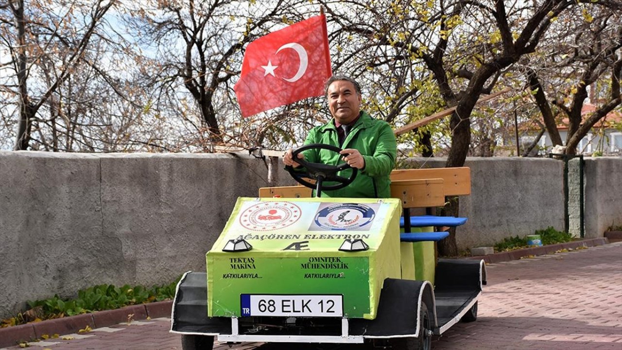 Atık malzemelerden elektrikli araç yaptı