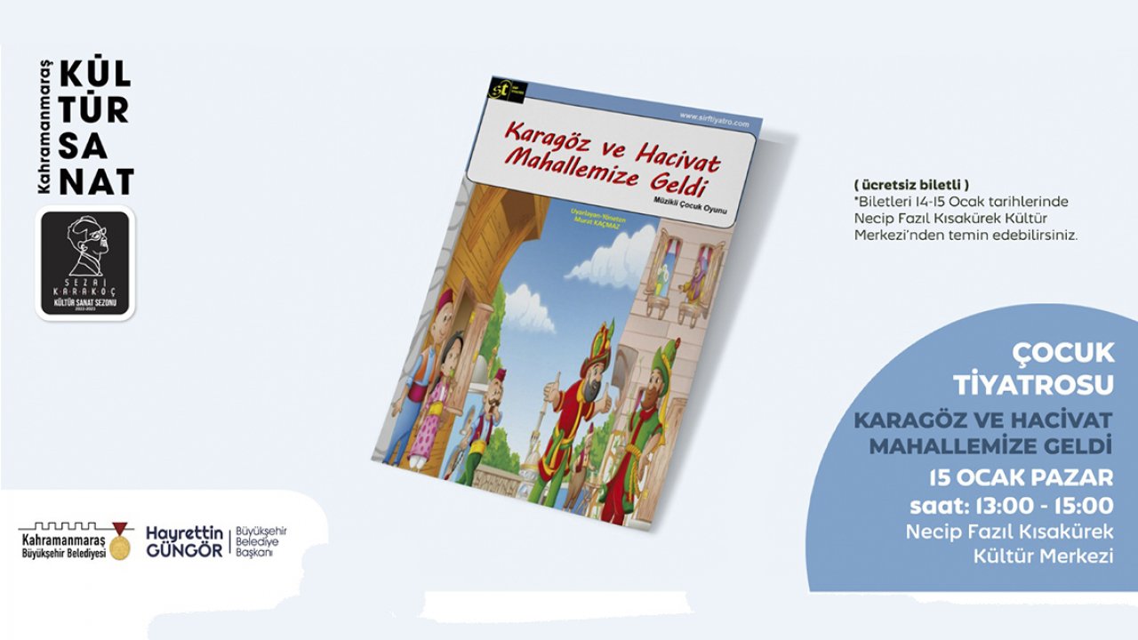 Karagöz ve Hacivat Kahramanmaraş’a geliyor!