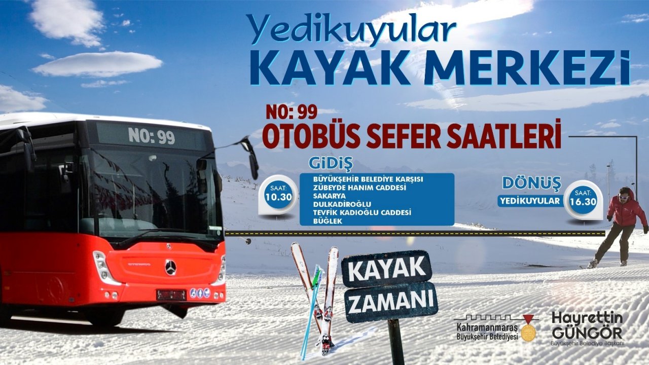 Kahramanmaraş’ta kayak merkezine Otobüs Seferleri Başlıyor!