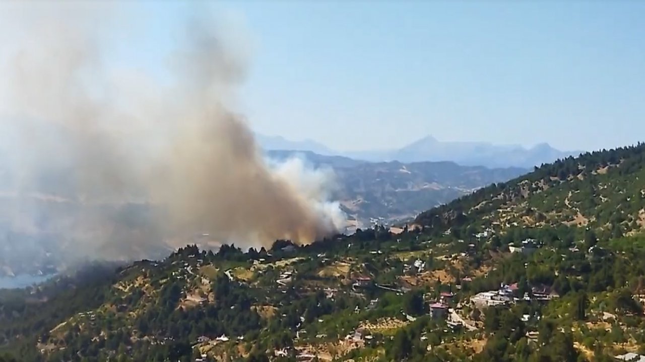 Kahramanmaraş’ta bağ evlerinin olduğu bölgede orman yangını!