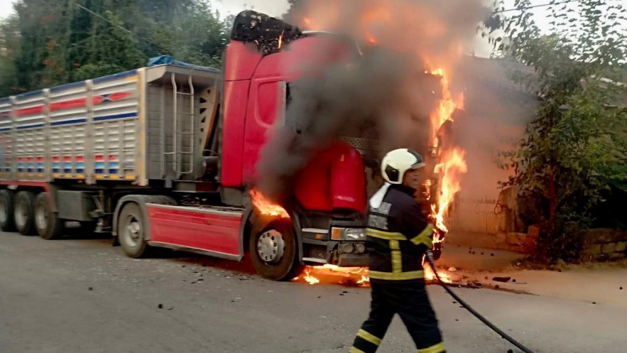 Park halindeki TIR alev topuna döndü!