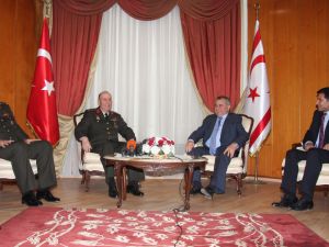 Kktc Başbakanı Küçük, Türkiye Kara Kuvvetleri Komutanı Orgeneral Kıvrıkoğlunu Kabul Etti
