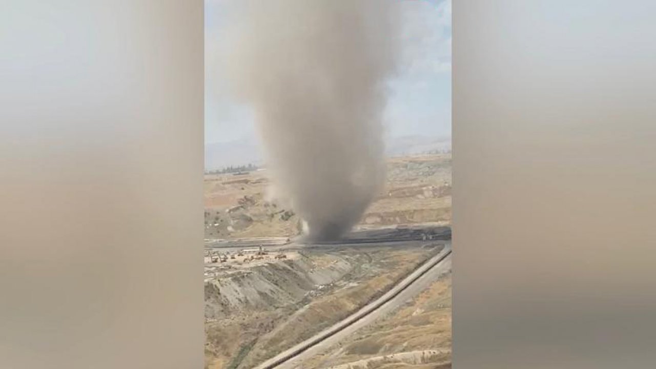 Kahramanmaraş’ta biranda ortaya çıkan hortum korkuttu!