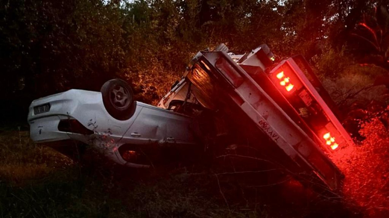 Kahramanmaraş’ta araç yüklü çekici şarampole uçtu!