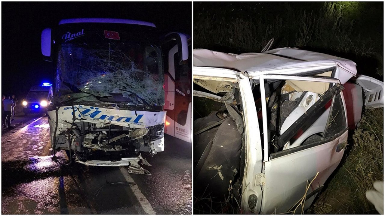 Yolcu otobüsü ile otomobil çarpıştı! 2 kişi can verdi, 20 kişi yaralandı