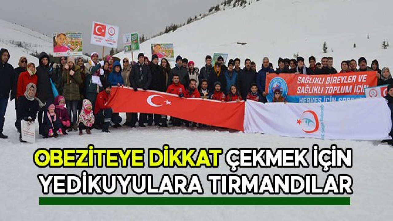 OBEZİTEYE DİKKAT ÇEKMEK İÇİN YEDİKUYULARA TIRMANDILAR