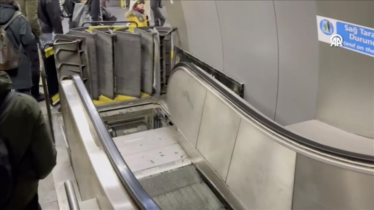 Yürüyen merdivene sıkışan işçi can verdi!