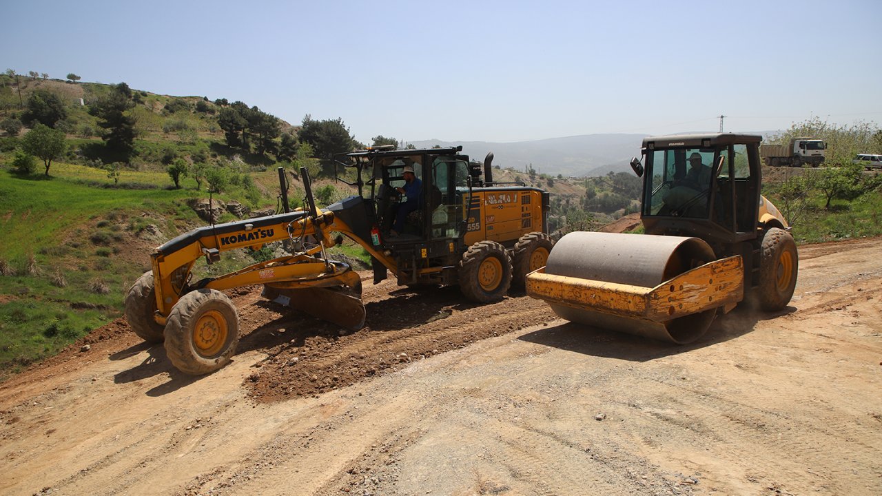 Kahramanmaraş Bulanık mahallesinde stabilize yol çalışması