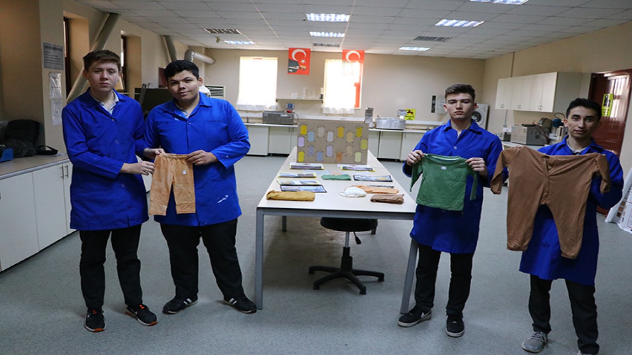 Soğan kabuğu ve lahanadan kumaş boyası ürettiler!