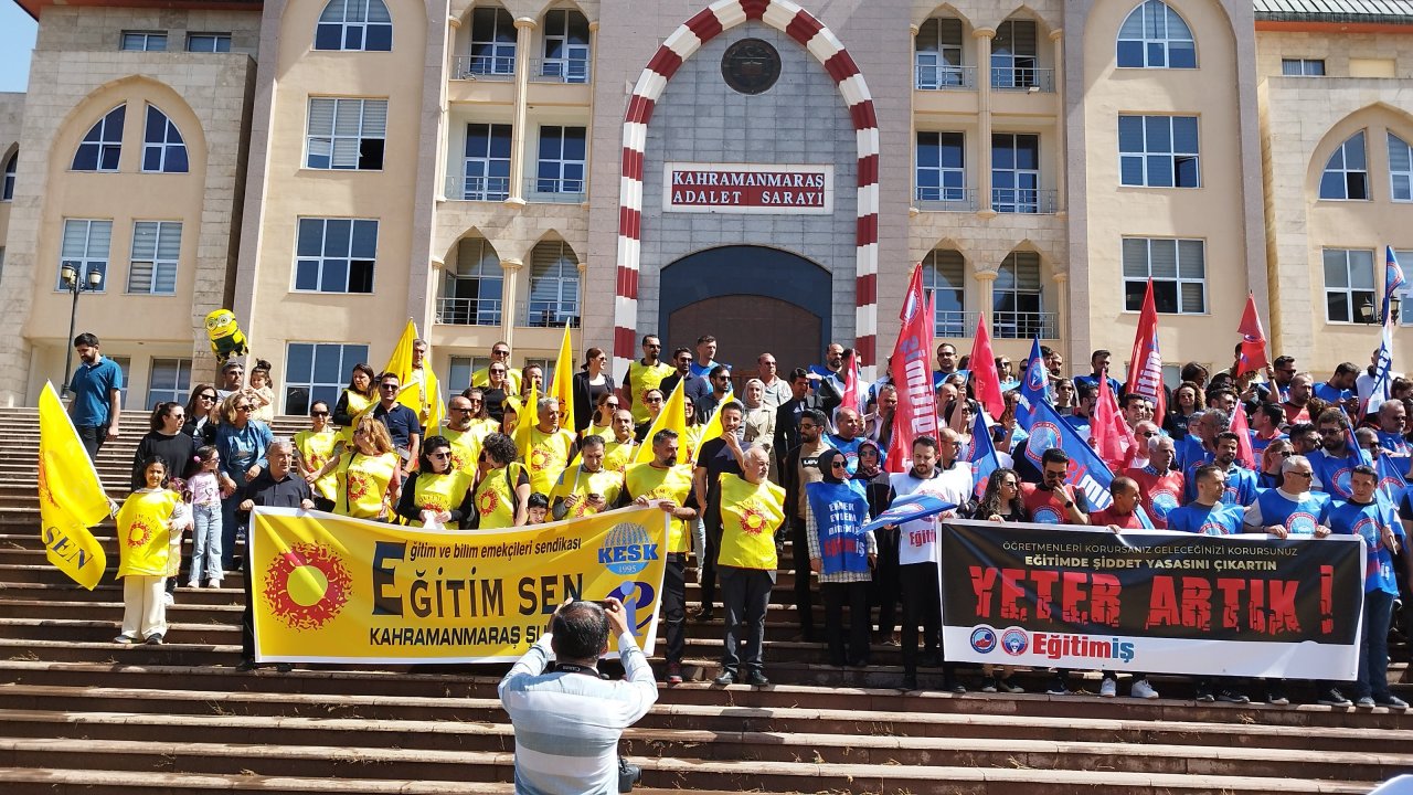 Kahramanmaraş’ta öğretmenler şiddete hayır dedi!