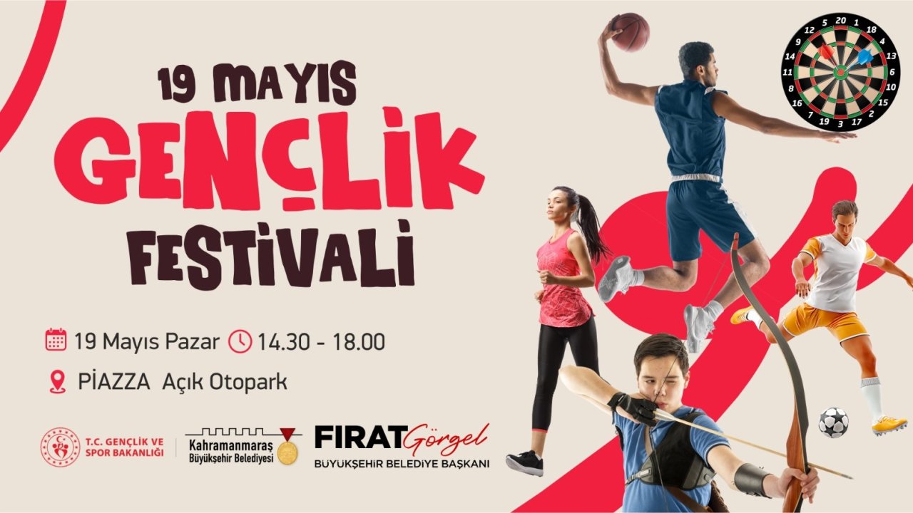 Kahramanmaraş’ta 19 Mayıs Gençlik Festivali’ne davet!