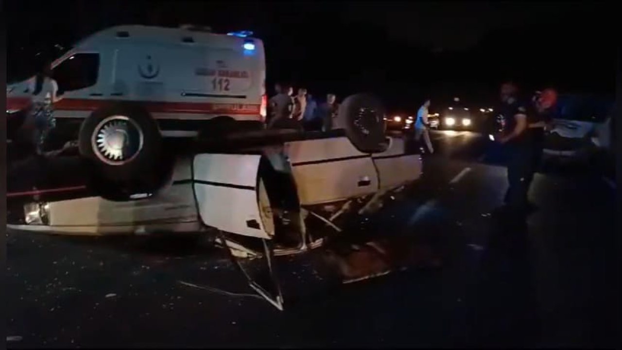 Kahramanmaraş’ta çekici ile çarpışan otomobil takla attı: 5 yaralı