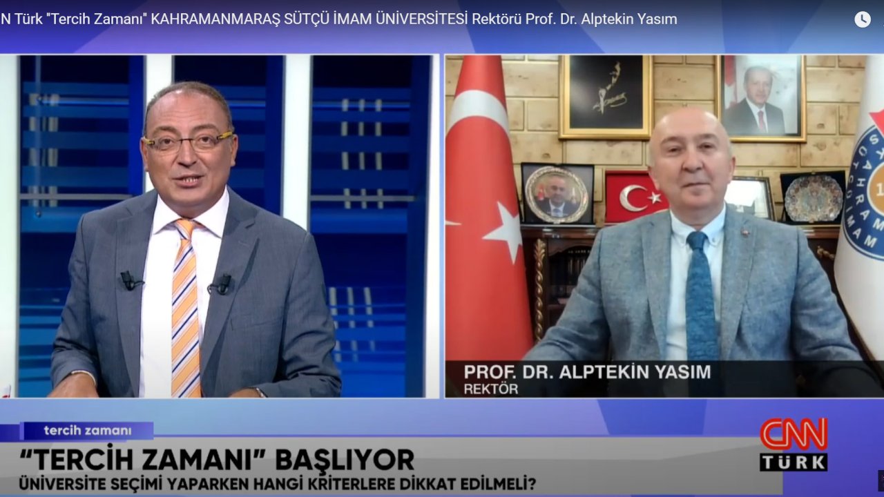 Rektör Yasım, ‘Tercih Zamanı’ Programında KSÜ’yü tanıttı