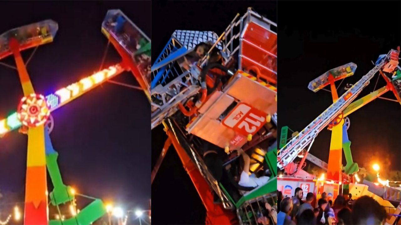 Kahramanmaraş’ta Lunapark Kabusu! Havada Asılı Kaldılar