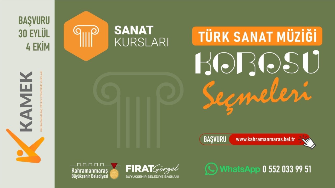 Kahramanmaraş Türk Sanat Müziği Korosu Yeni Yeteneklerini Arıyor!